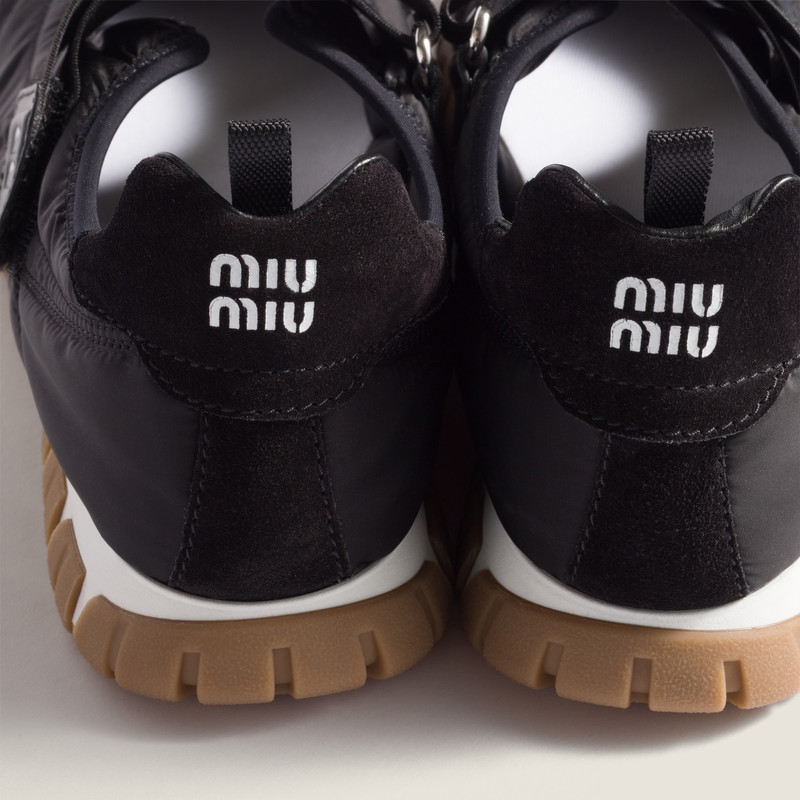 Miu Miu Tyre technical fabric and suede ballerinas outlook