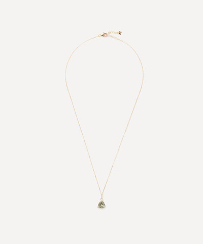 MATEO 14ct Gold Green Amethyst Trillion Pendant Necklace outlook