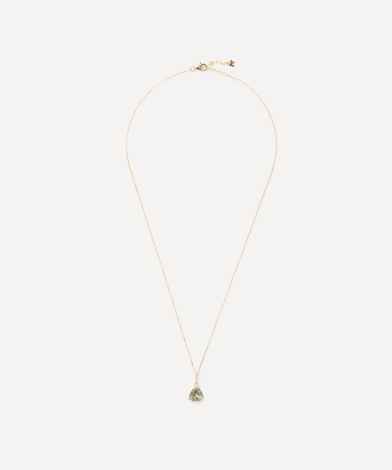 MATEO 14ct Gold Green Amethyst Trillion Pendant Necklace outlook