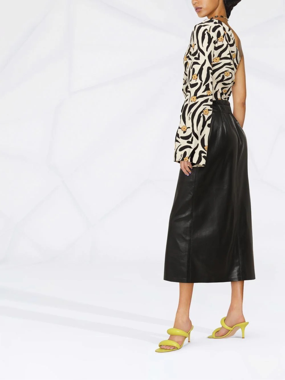vegan-leather wrap skirt - 3