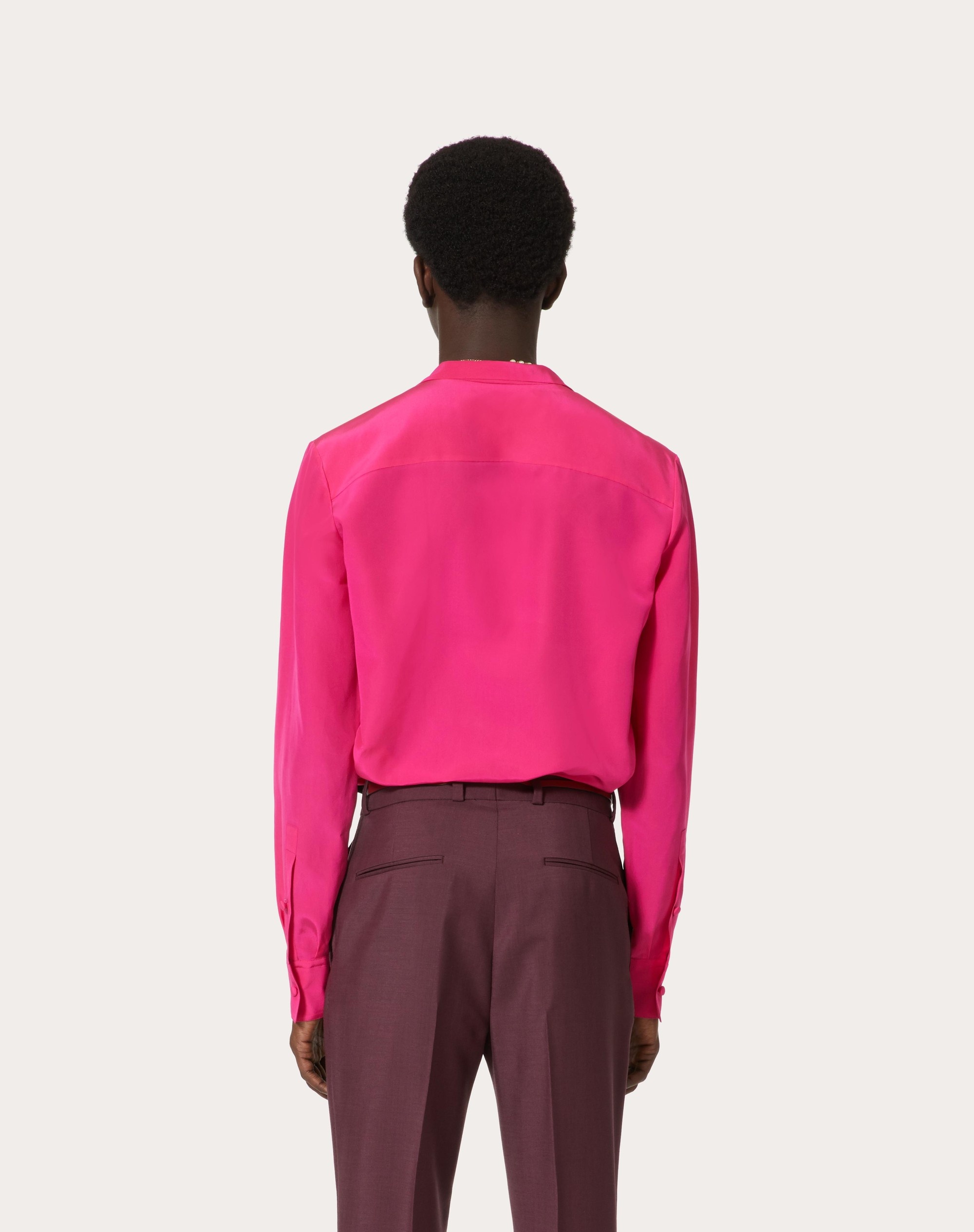 WASHED SILK SHIRT WITH NECK TIE - 4