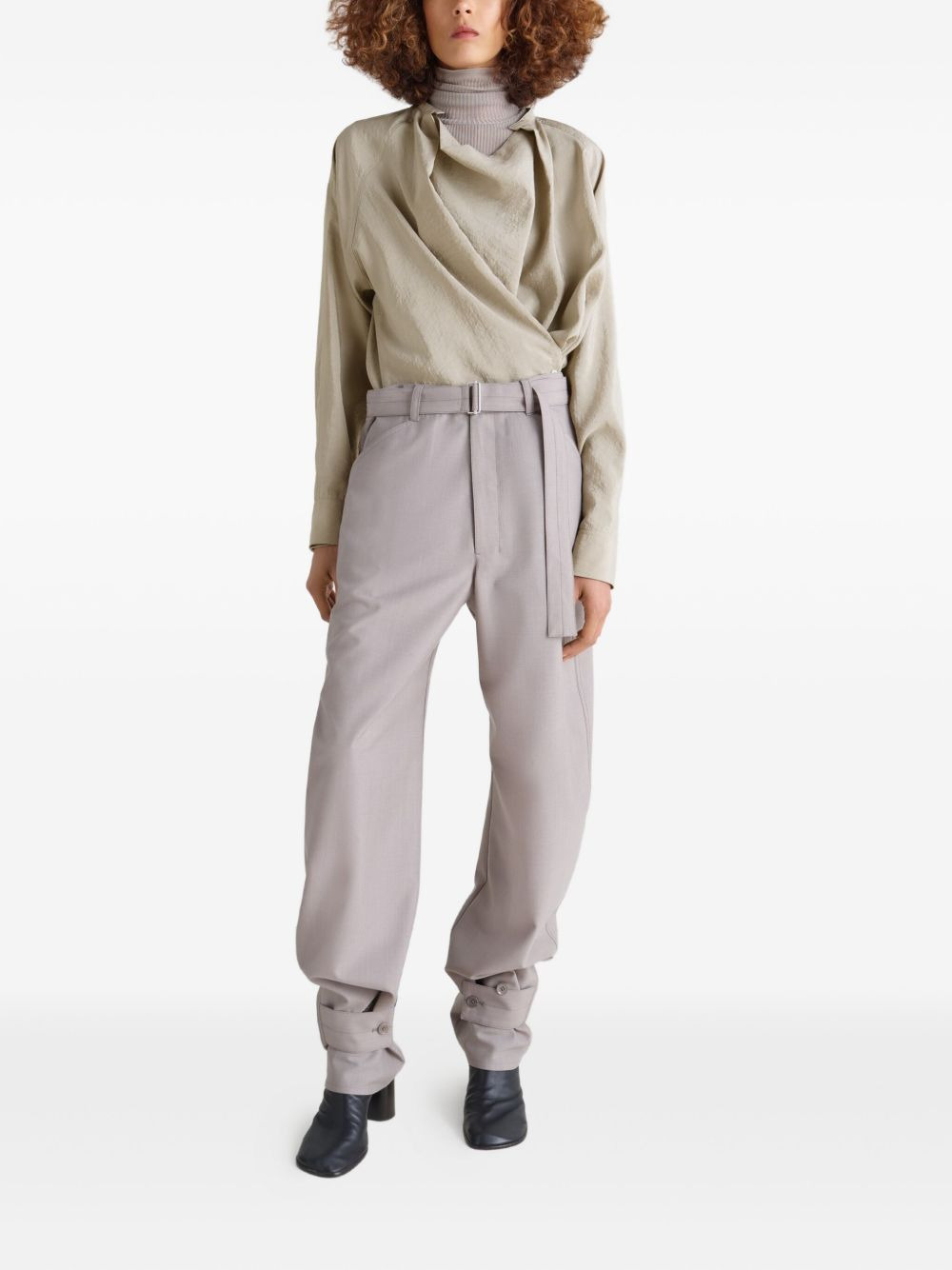 twisted draped blouse - 2