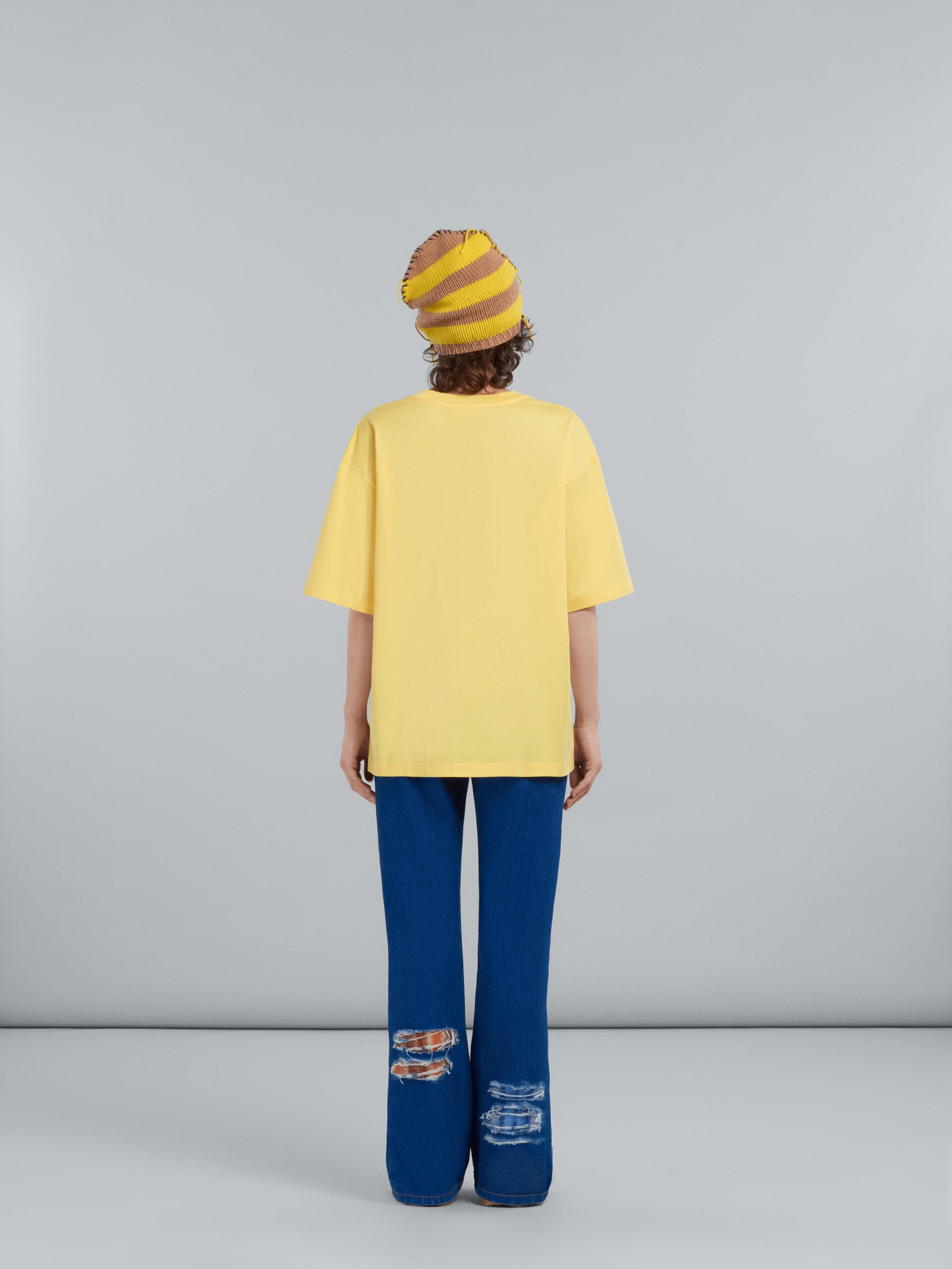 REGULAR FLARED TROUSERS IN DENIM AND MOHAIR - 3