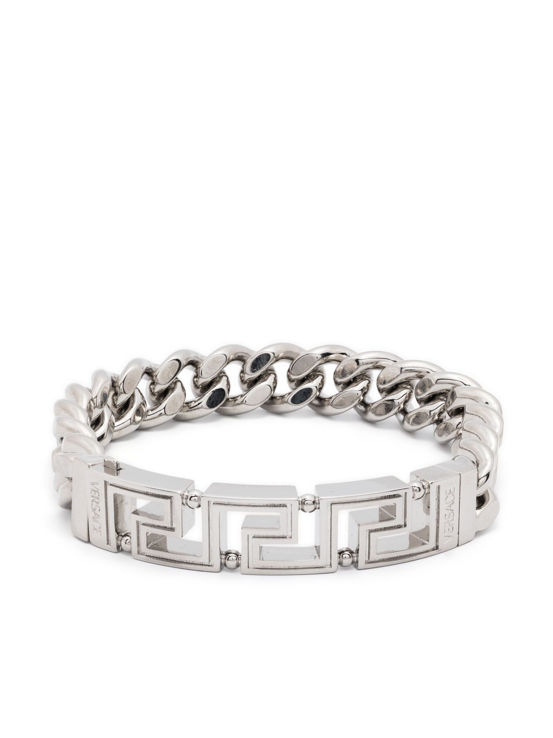 Silver-Tone Greca Chain Bracelet - 1
