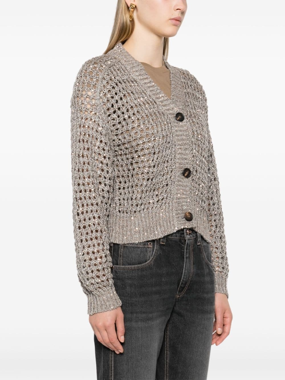 Sequined knitted cardigan - 2