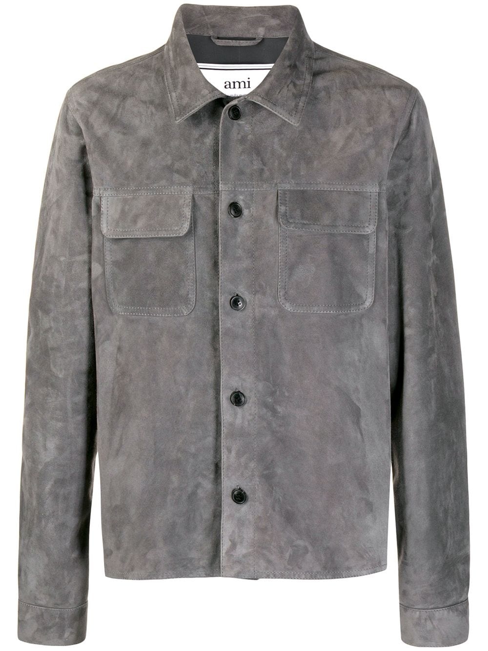 suede button overshirt - 1