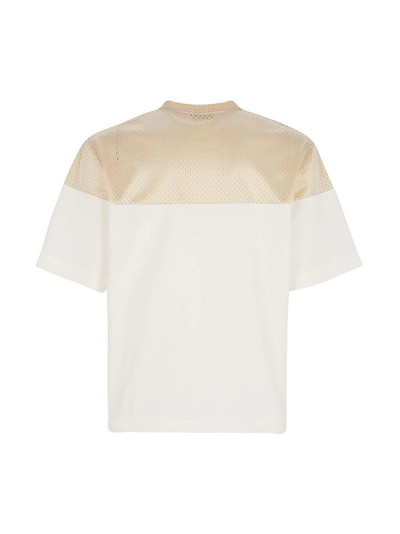 FENDI logo-embroidered mesh T-shirt outlook