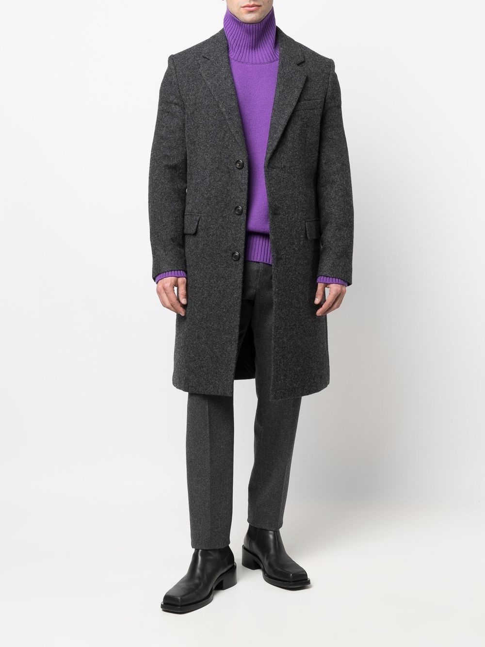 single-breasted  wool coat - 2