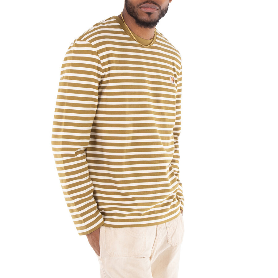 Maison Kitsune Striped Fox Head Patch T-Shirt - 2