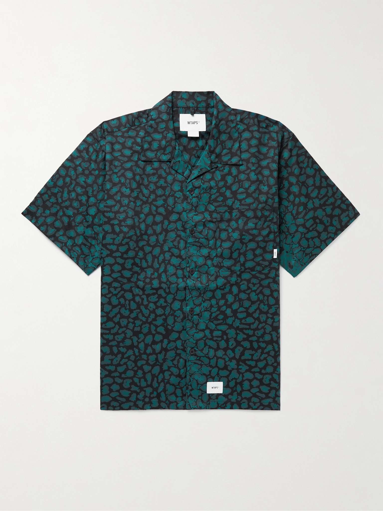 Night Vision Camp-Collar Leopard-Print Cotton-Twill Shirt - 1