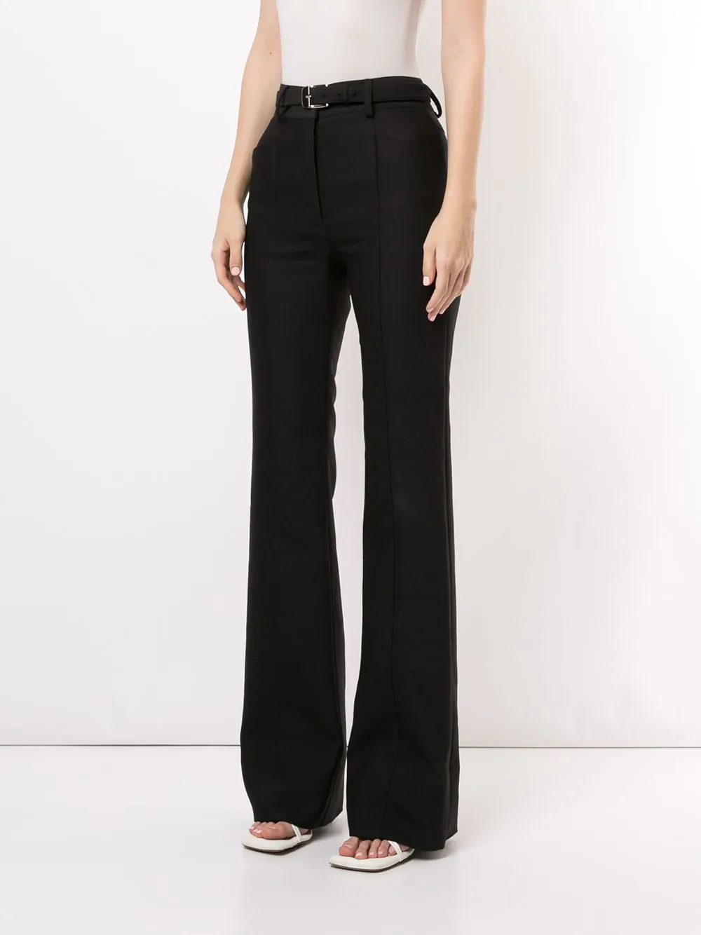 tailored flared high~waisted trousers - 3