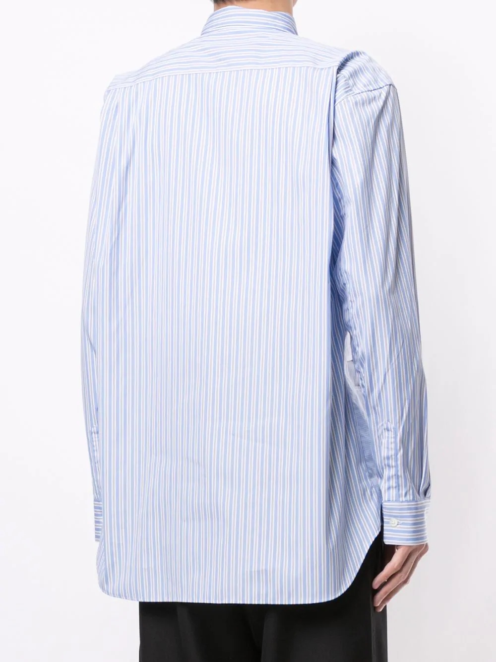 interwoven layer striped shirt - 4