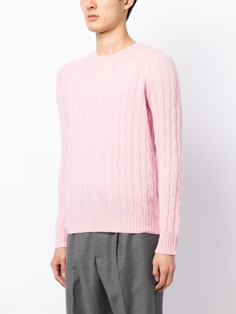 long-sleeved cable-knit jumper 3