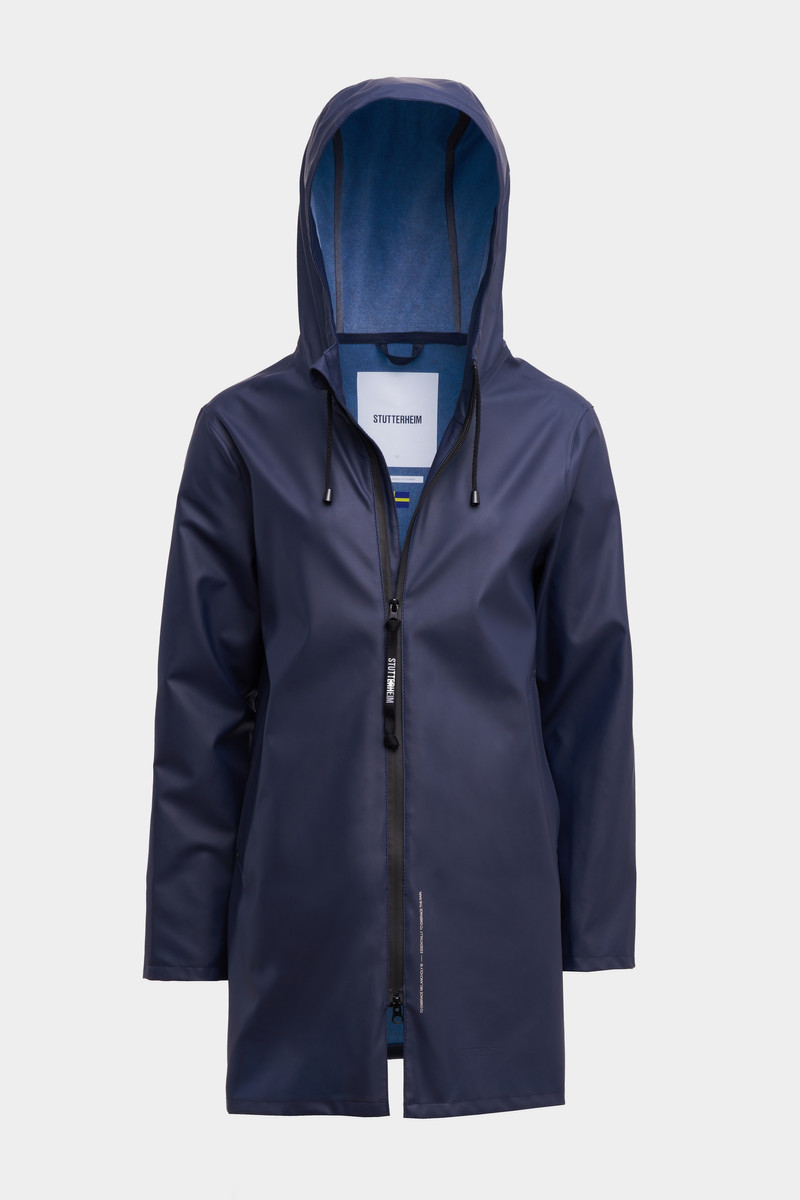 Stockholm Lightweight Zip Women Raincoat Navy 1