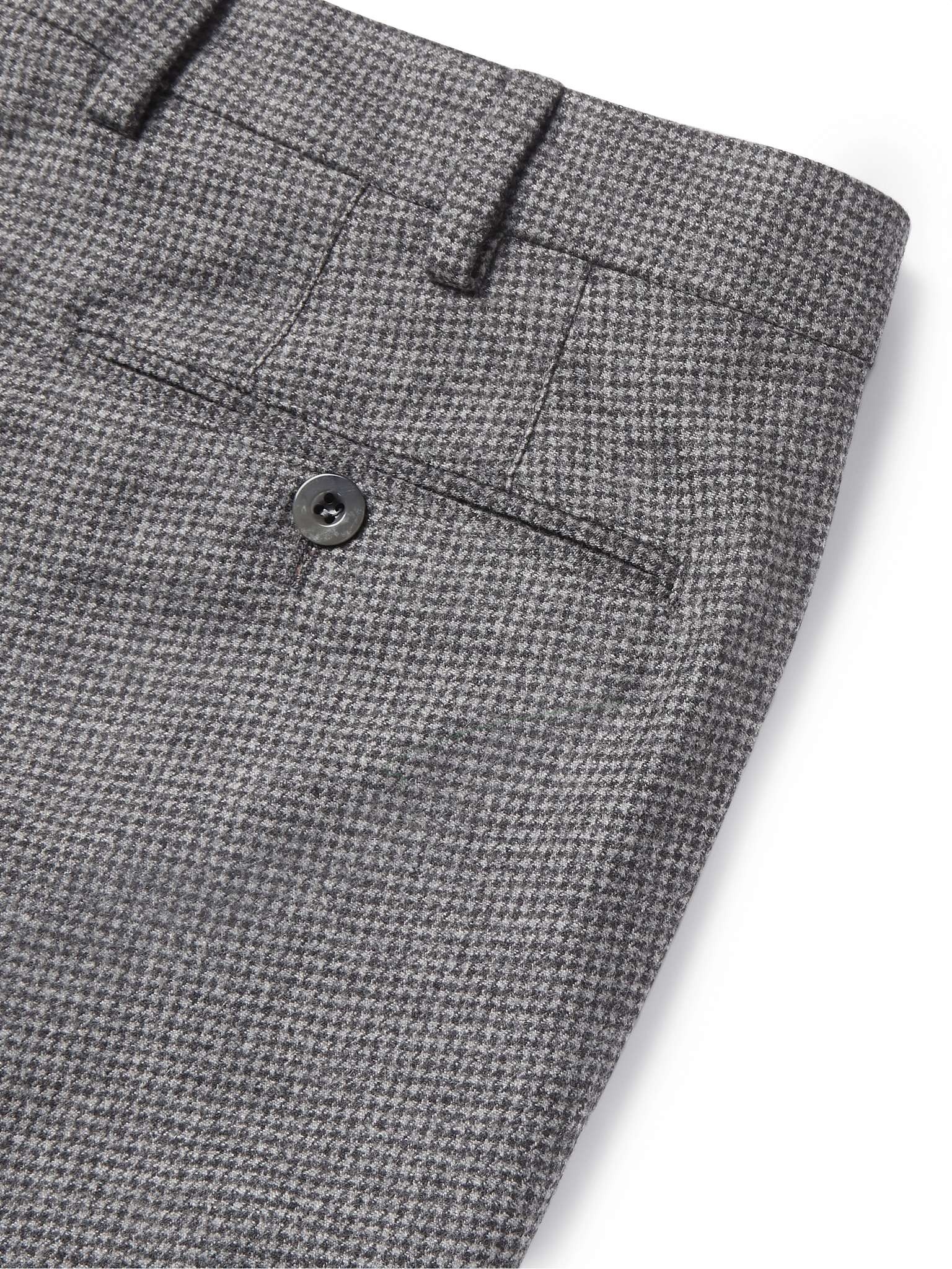 Grey Slim-Fit Puppytooth Virgin Wool and Cashmere-Blend Trousers - 6