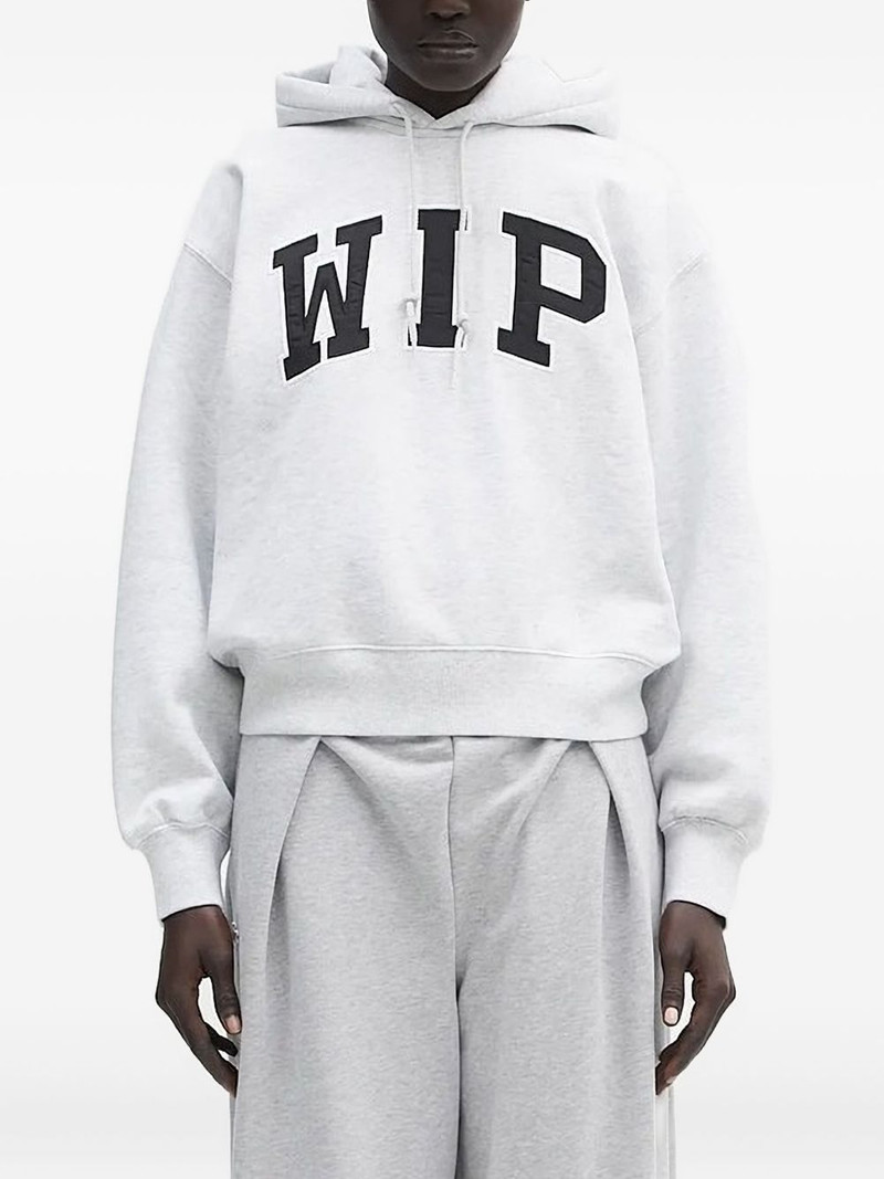 WIP logo-appliqué hoodie 1