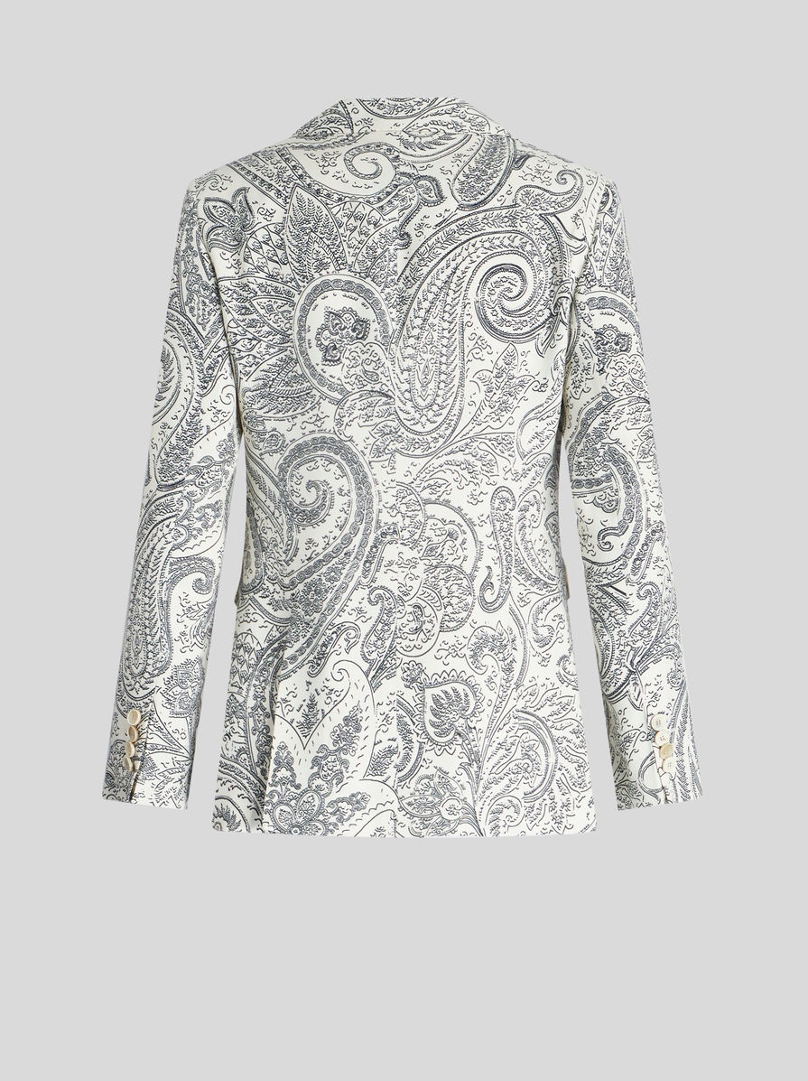 TAILORED PAISLEY VISCOSE AND WOOL JACKET - 2