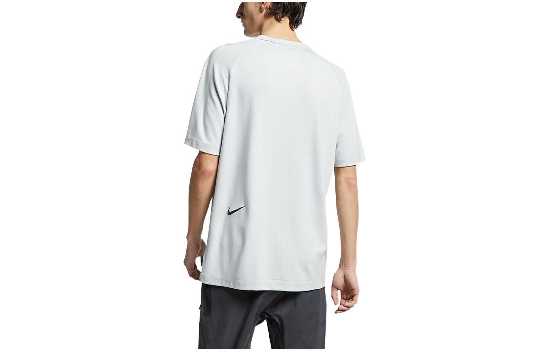 Men's Nike Solid Color Logo Printing Round Neck Short Sleeve White T-Shirt AR1581-043 - 2