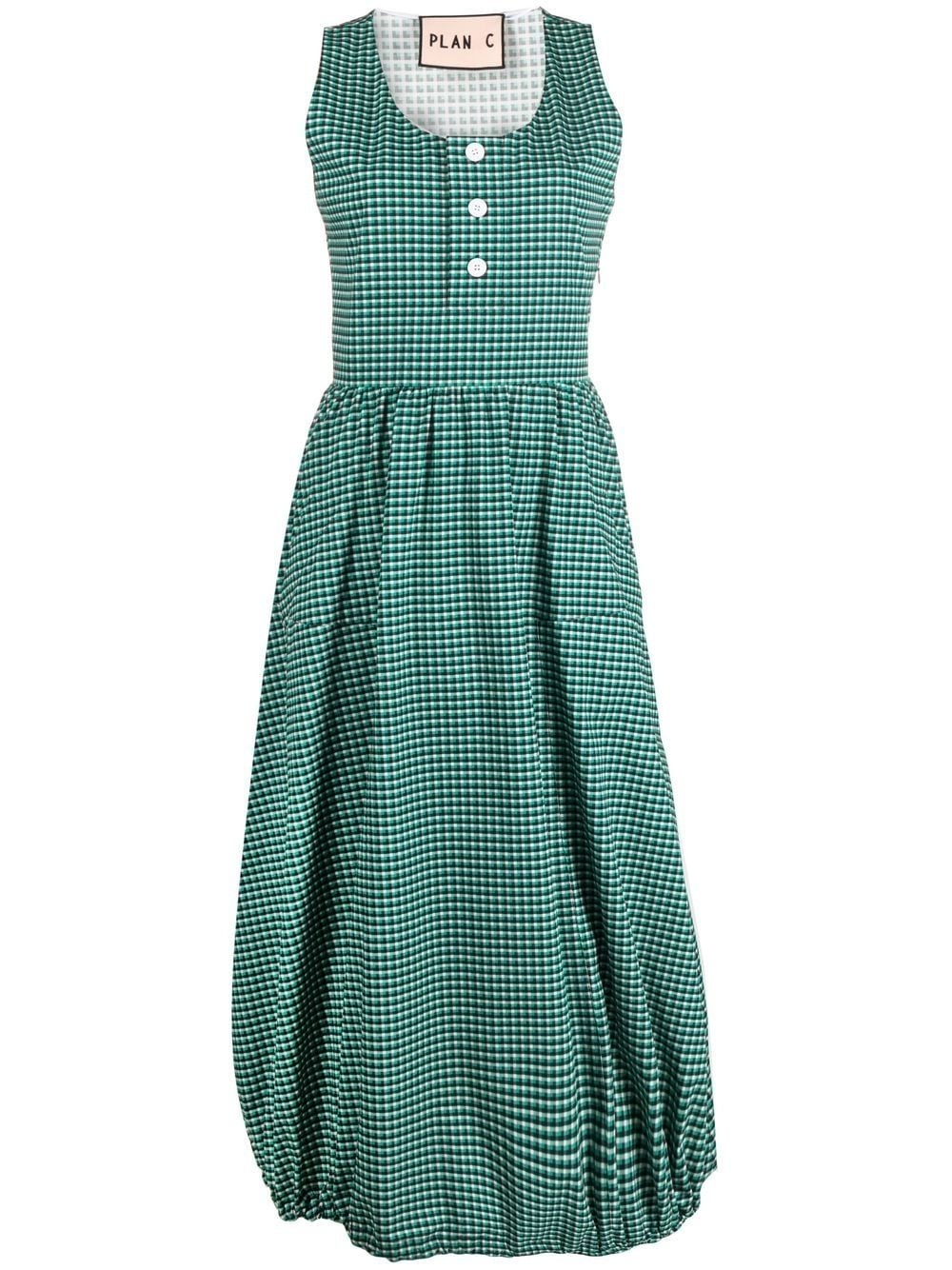 sleeveless graphic-print dress - 1