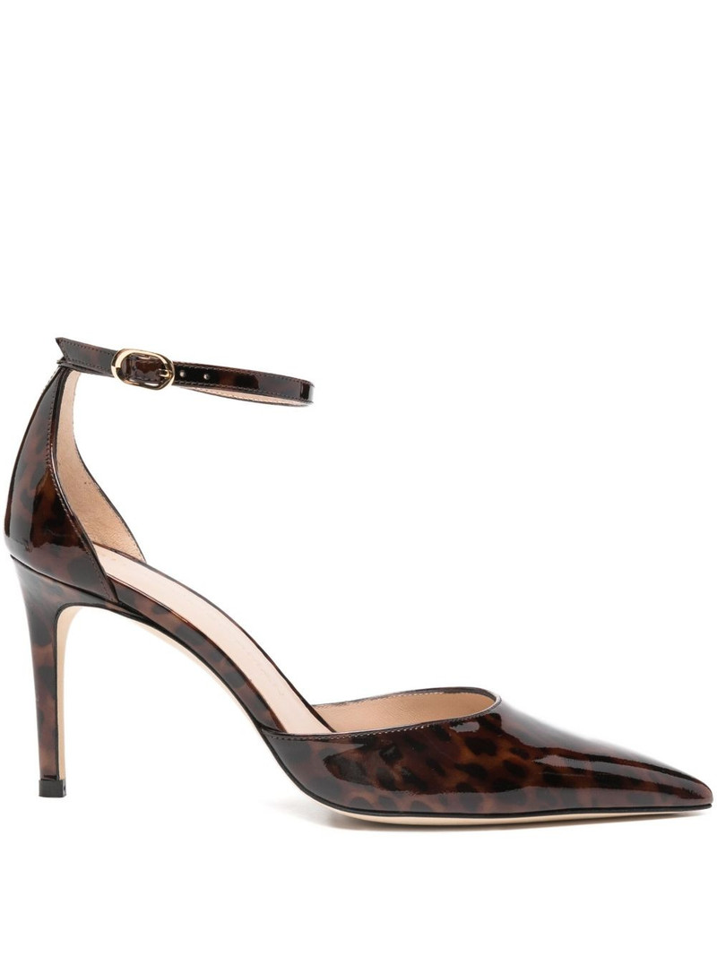 85mm leopard-print ankle-strap pumps 1
