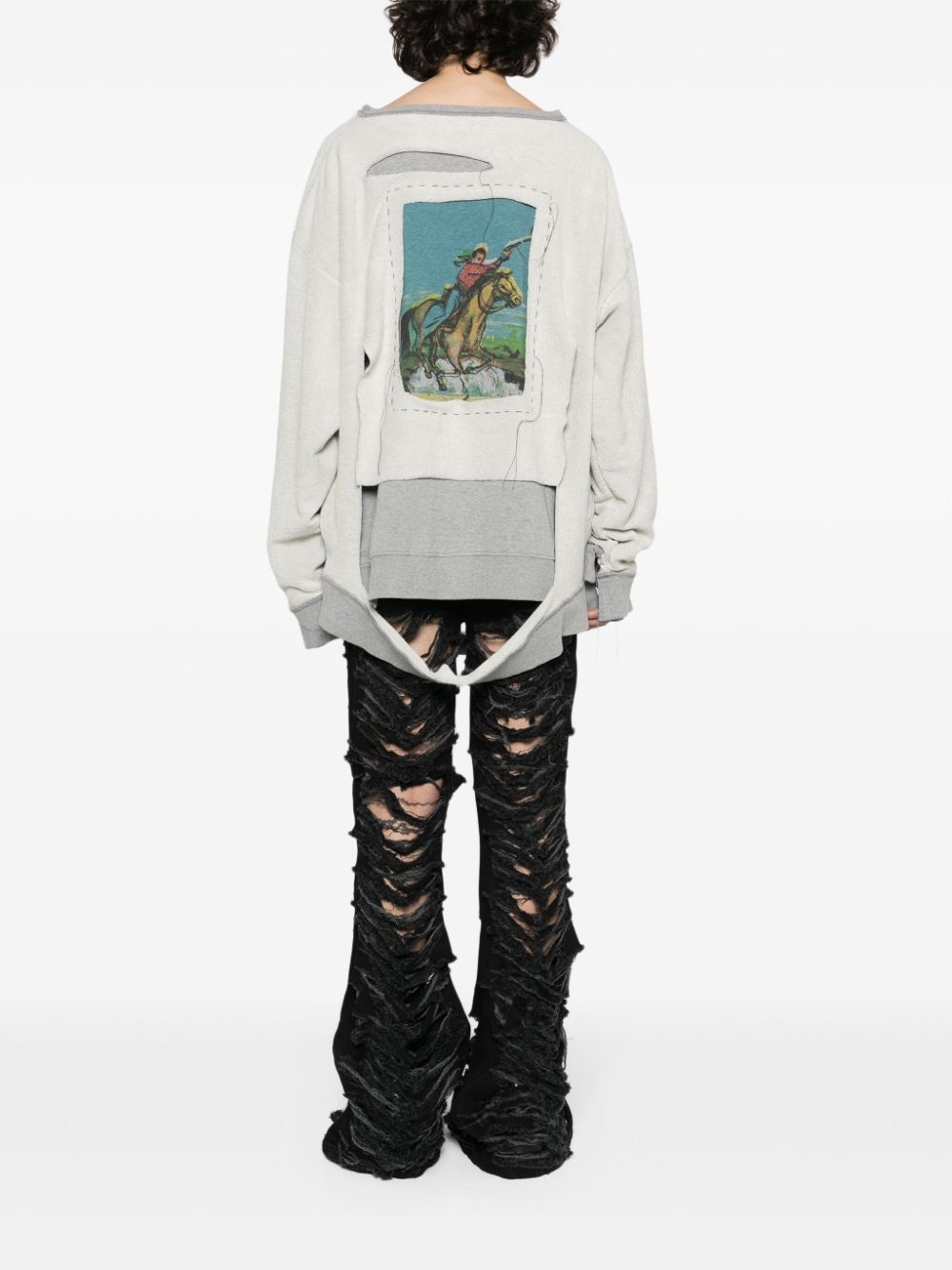 ripped inside-out sweatshirt - 5