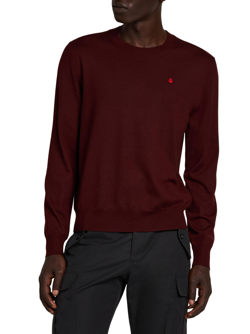 Men's Wool Crewneck Sweater - Oxblood Fiery Red 3
