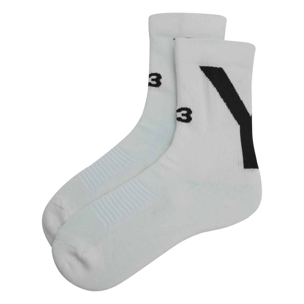 Y-3 Logo Sock HI White in White - 1