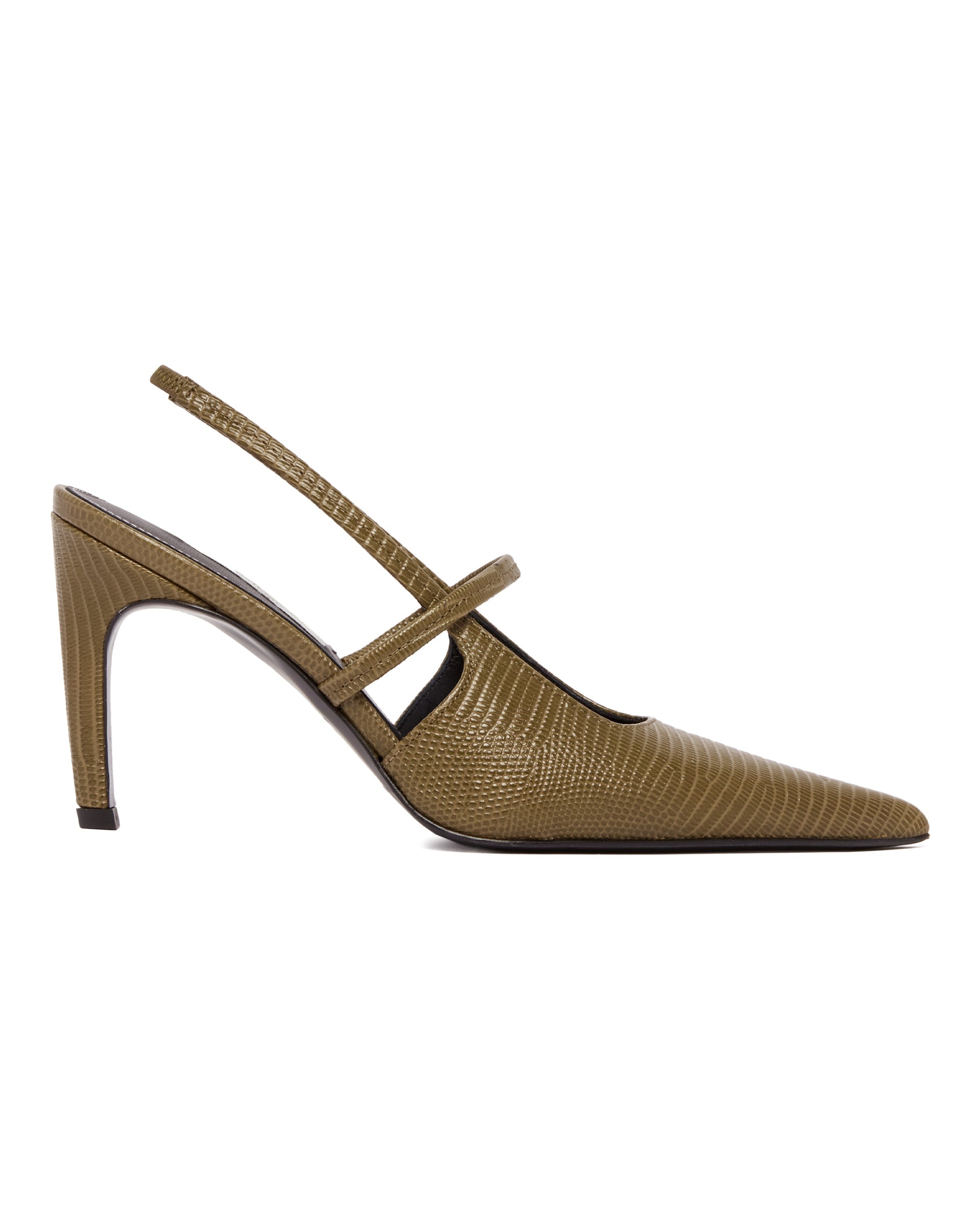 Green Leather Slingbacks - 2