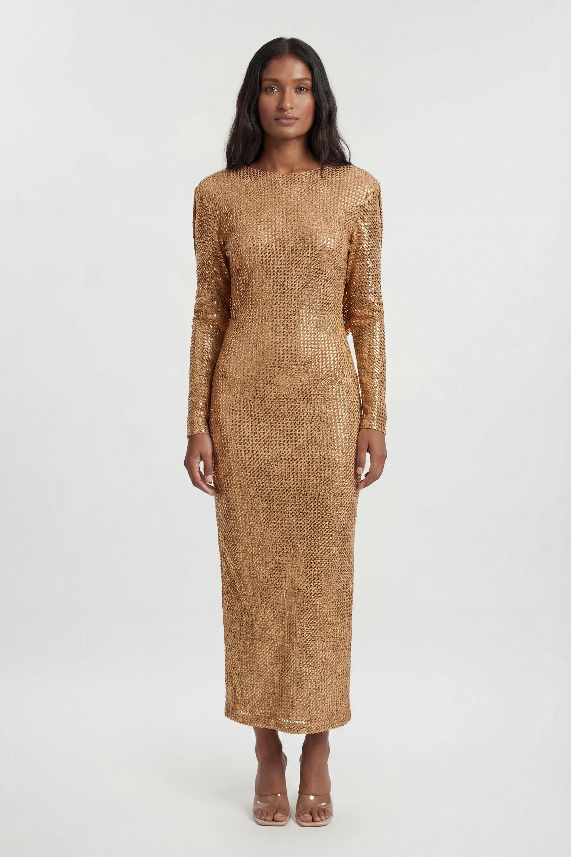 Petite Crystal Embellished Cowl Back Maxi Dress - 1
