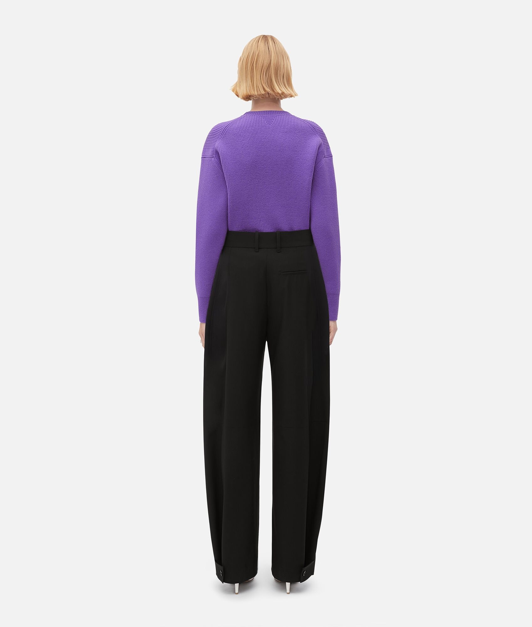 wide leg wool pants - 3