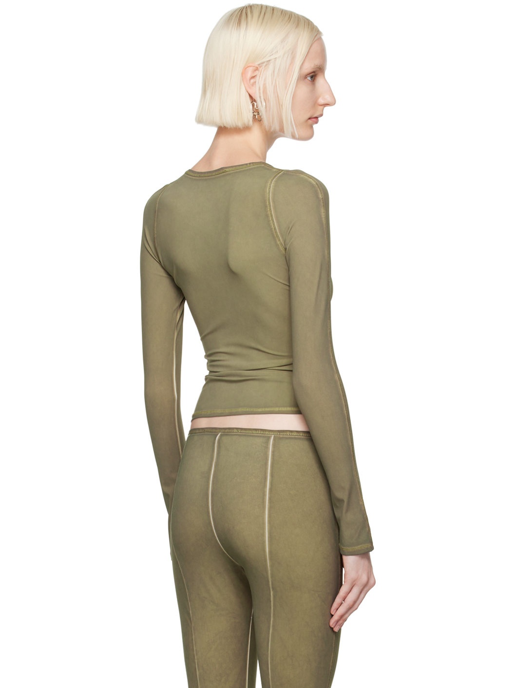 Khaki Ghost Long Sleeve T-Shirt - 3