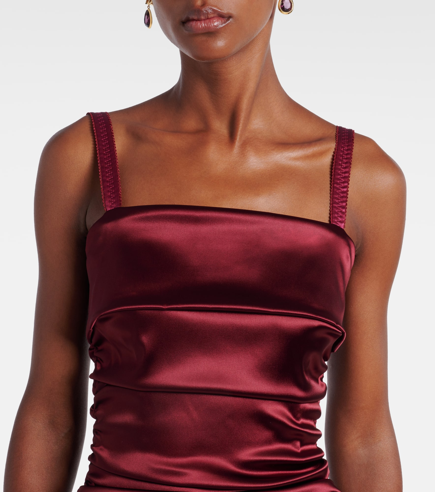 Draped satin cocktail dress - 4