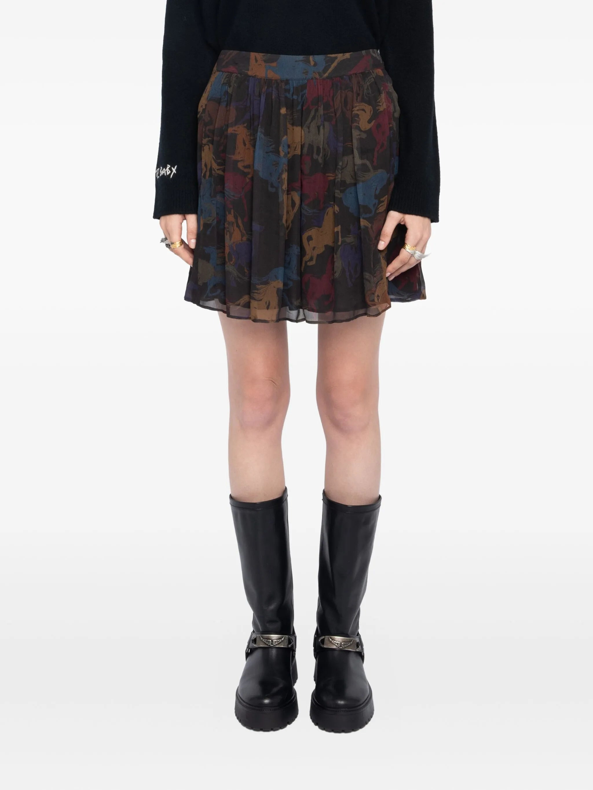 Zadig & Voltaire Pleated Horse-print Skirt - 3