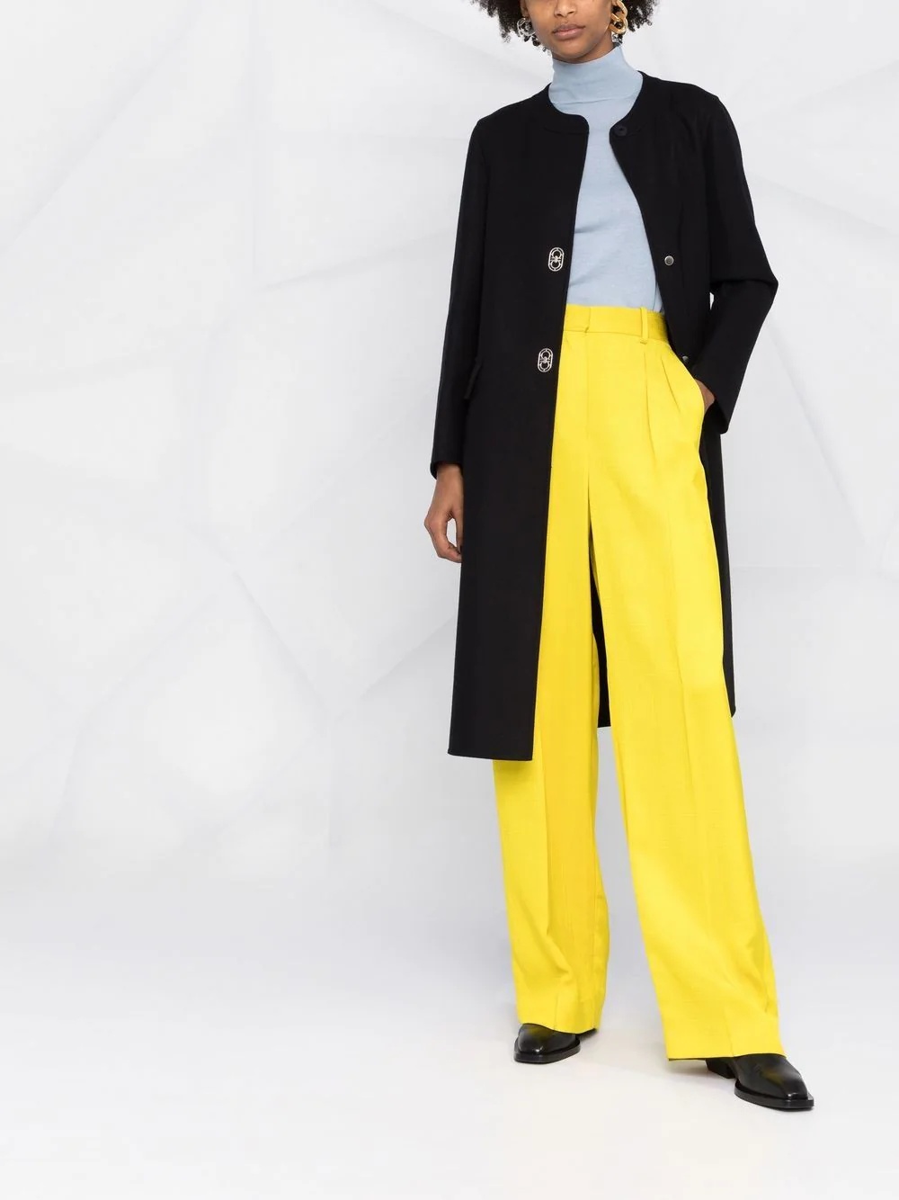 single-breasted wool-cashmere coat - 2