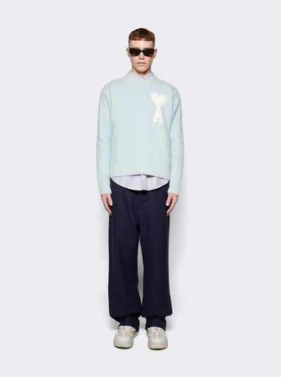 AMI Paris Off-White Ami De Coeur Sweater Aquamarine outlook