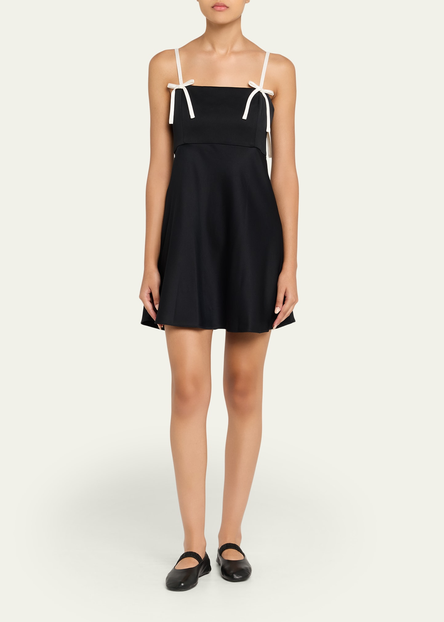 Morgan Babydoll Bow Detail Mini Dress - 2