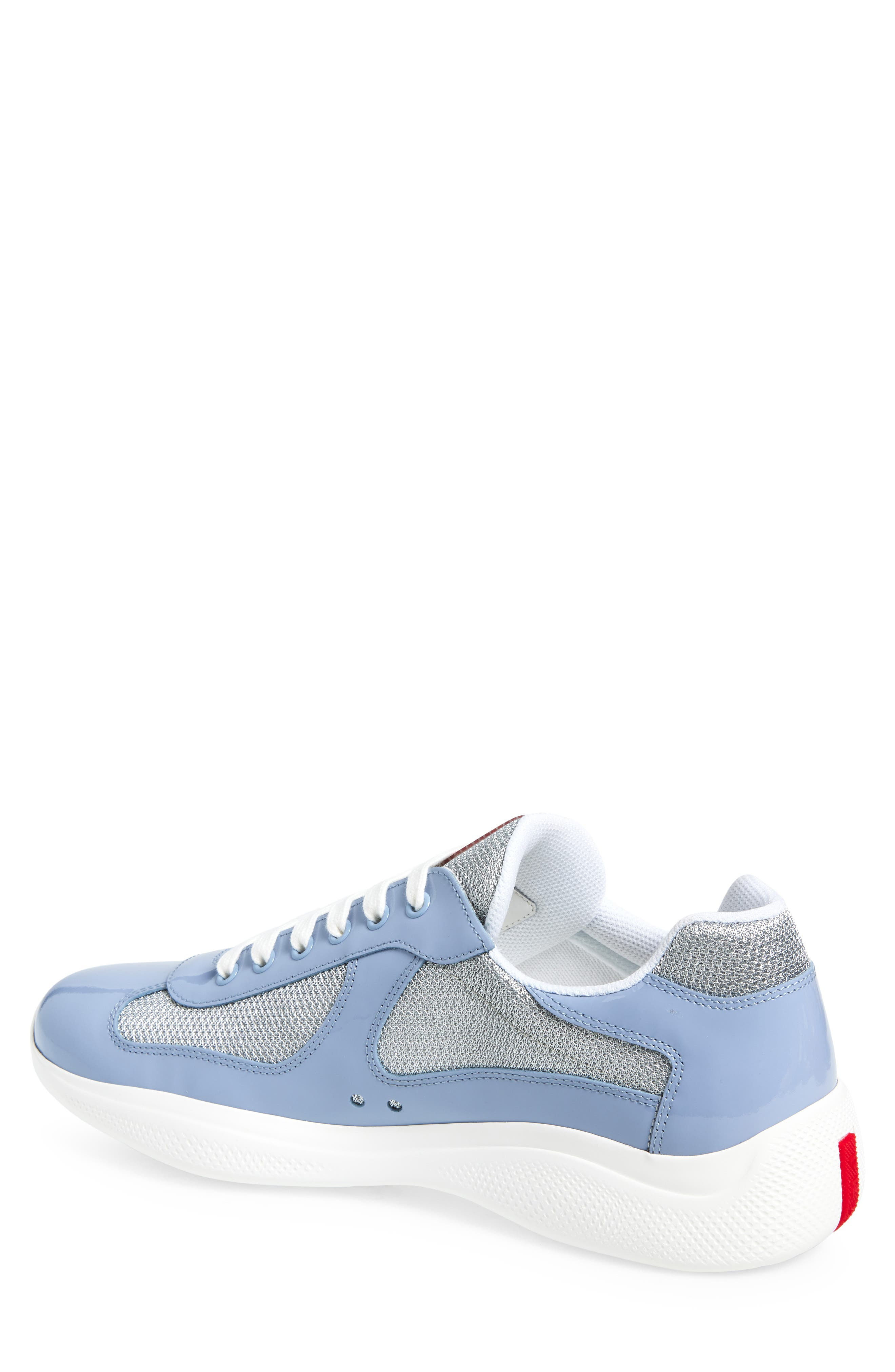 Prada America's Cup Vernice Bike Low Top Sneaker in Astrale/Argento at Nordstrom - 2