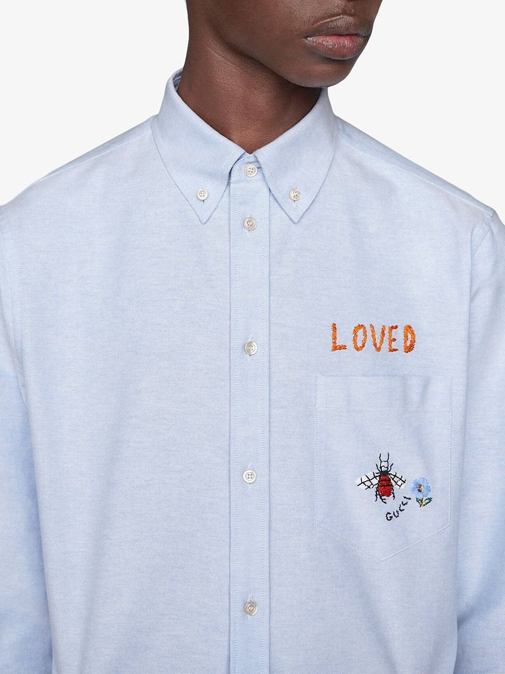 Embroidered Oxford cotton shirt - 5