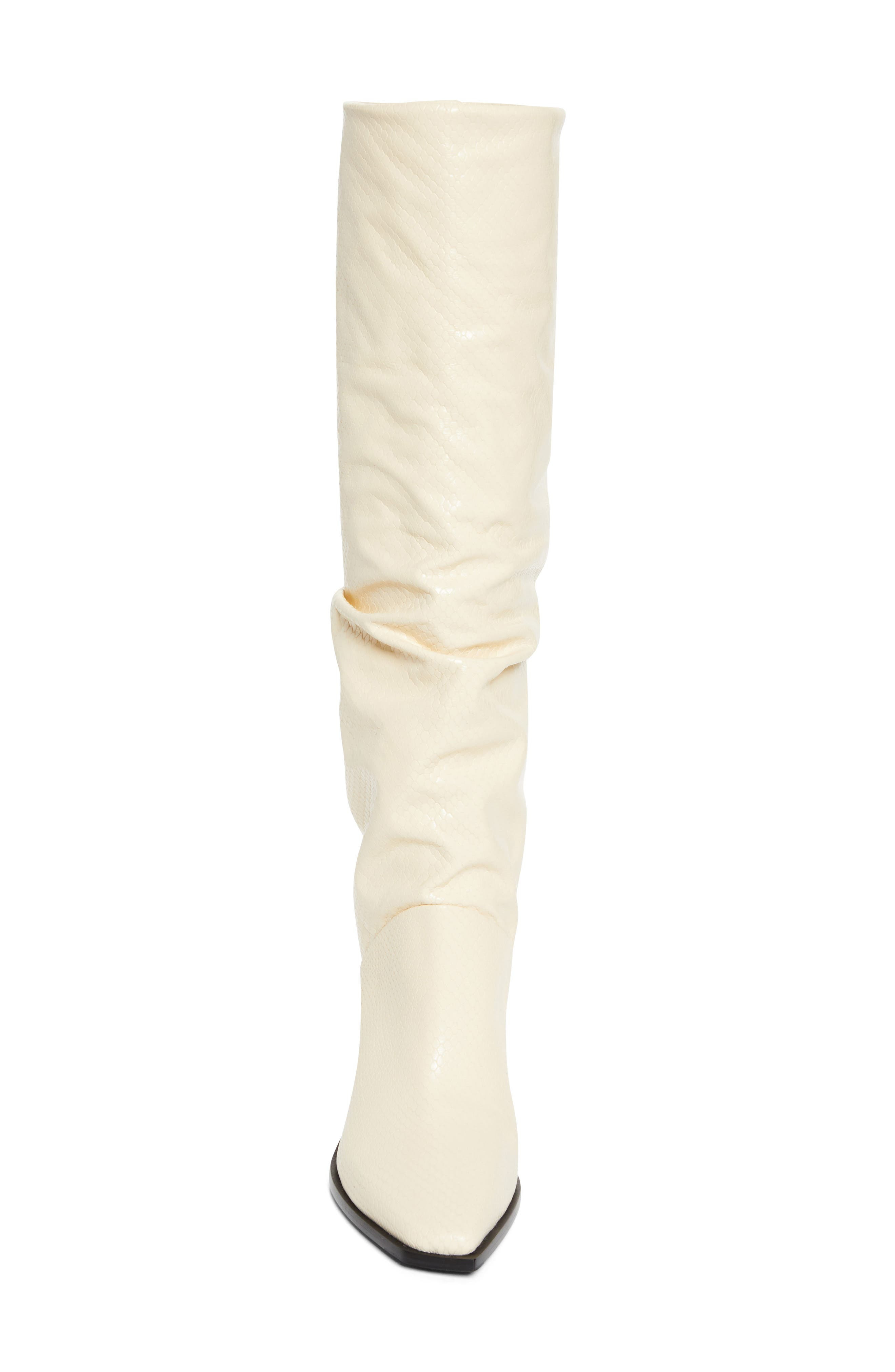Jimmy Choo Hart Snakeskin Embossed Knee High Boot in Buttermilk at Nordstrom - 4