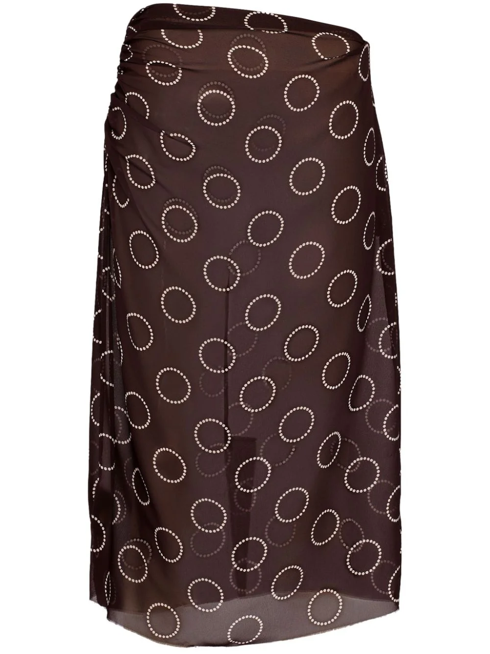 dot-print georgette pencil skirt - 1