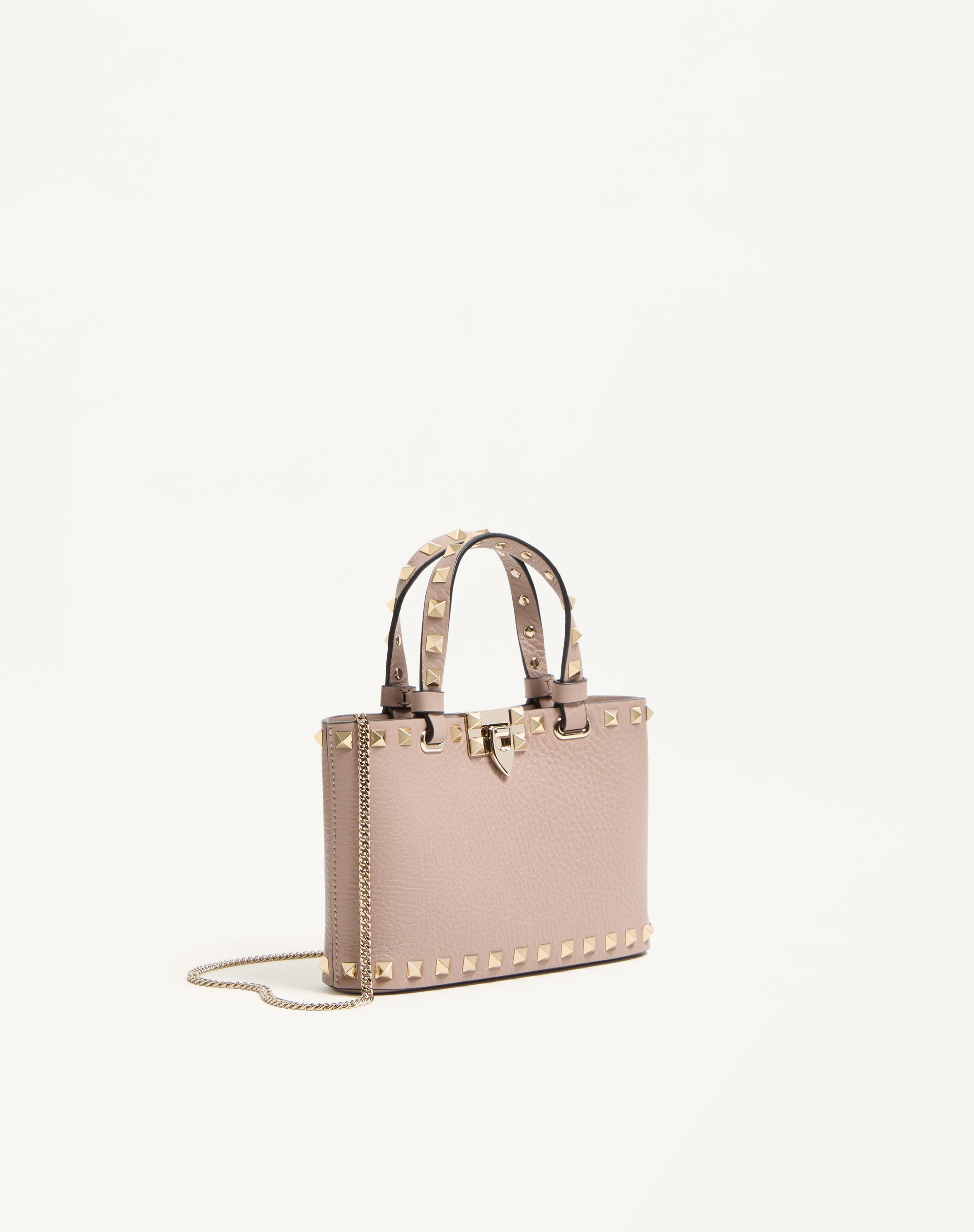 MINI ROCKSTUD SHOPPING BAG IN GRAINY CALFSKIN - 3