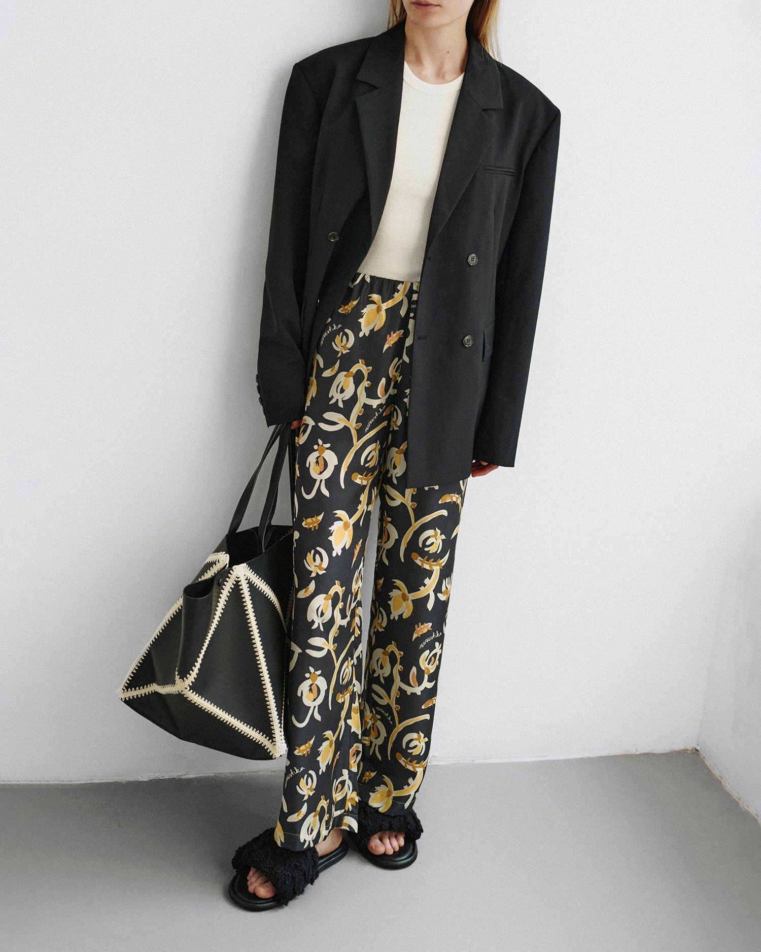 Printed Silk Twill Pants - 3