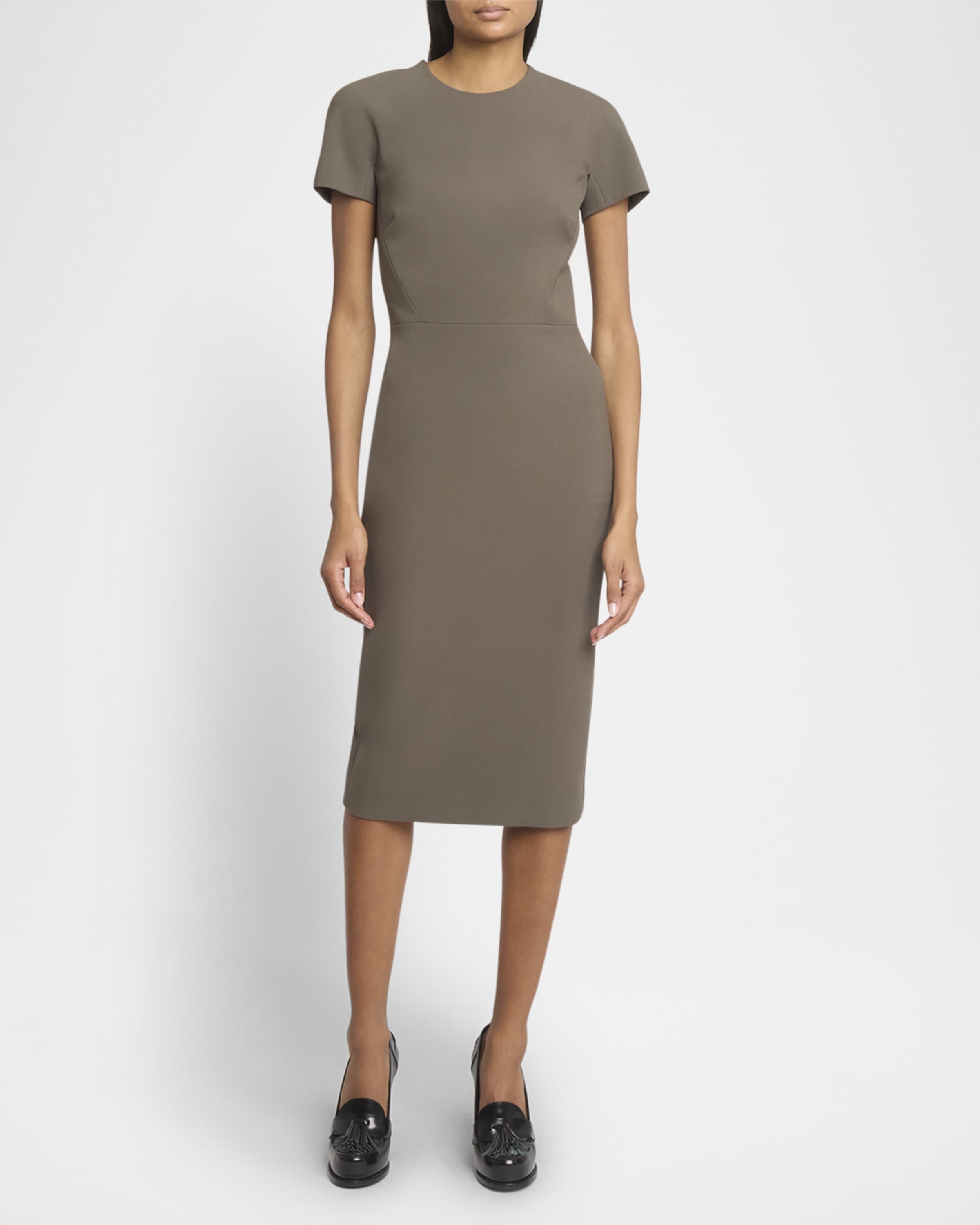 Short Sleeve Victoria Beckham T Shirt Dress Gathered Detail T - Main Image