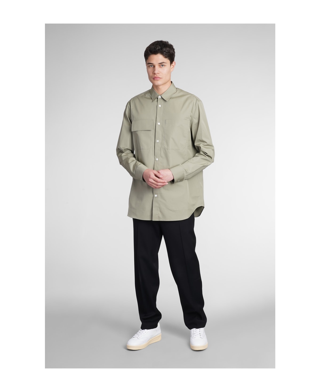 Shirt In Khaki Cotton - 2