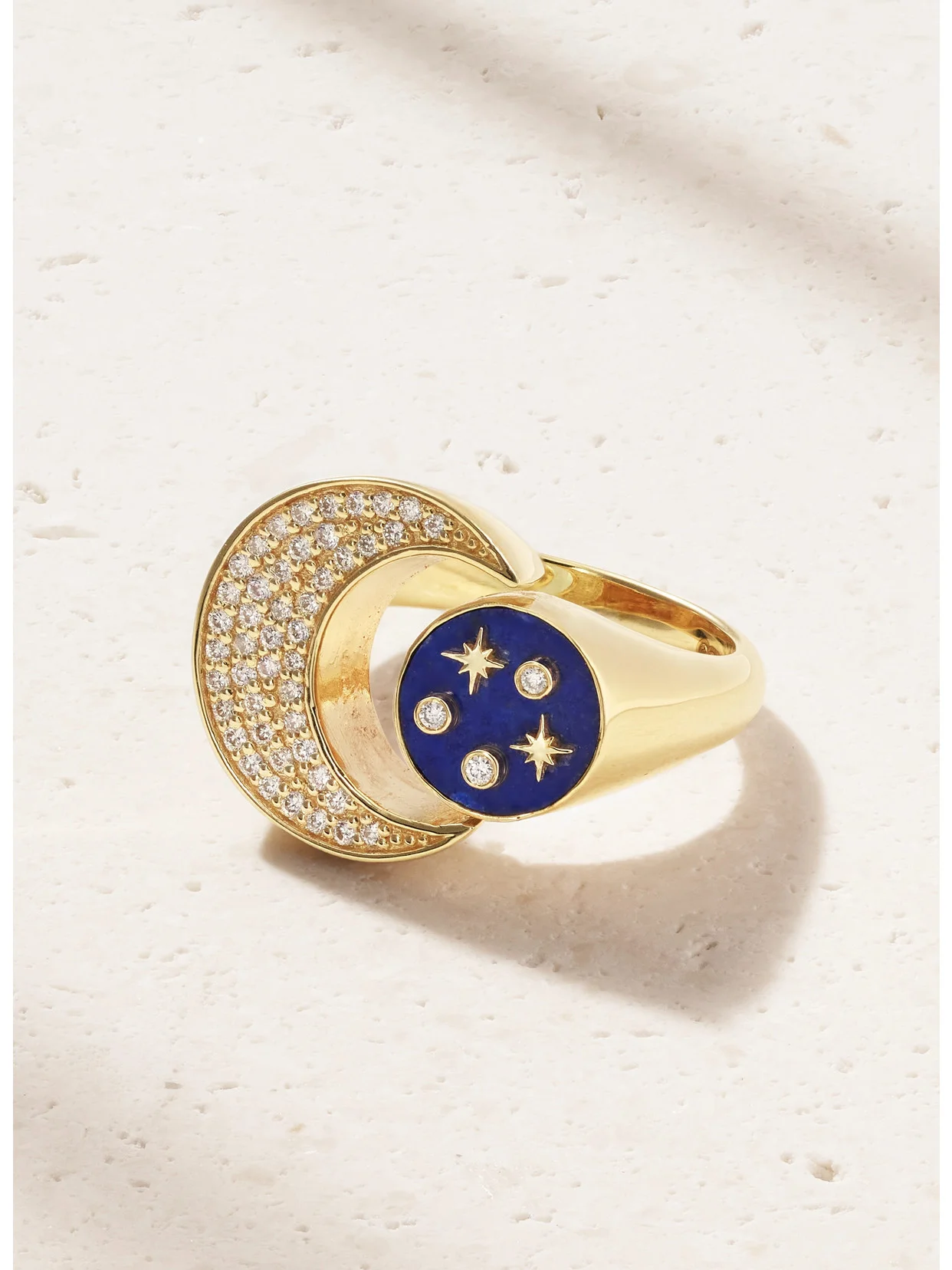 Celestial 14-karat Gold, Lapis Lazuli And Diamond Ring - 1