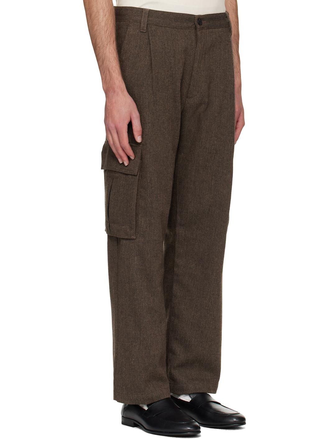 Brown Relaxed-Fit Wool Trousers - 2