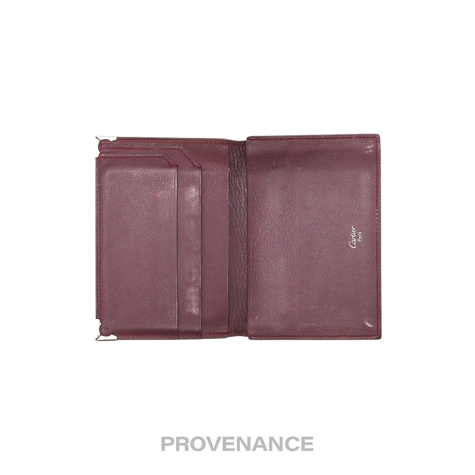 Cartier Pocket Organizer Wallet - Black Red Leather - 5