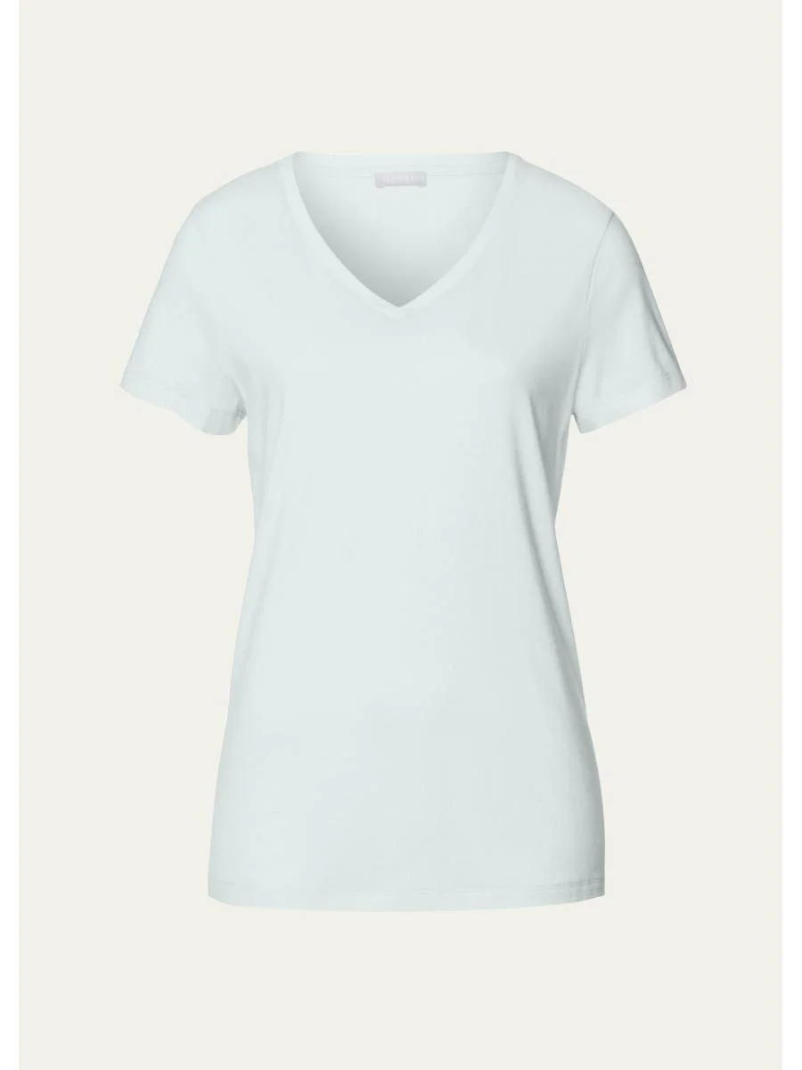 V-Neck Sleep and Lounge Cotton T-Shirt - 1