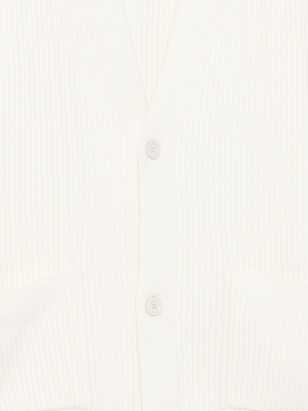 ribbed buttoned-front cardigan - 3