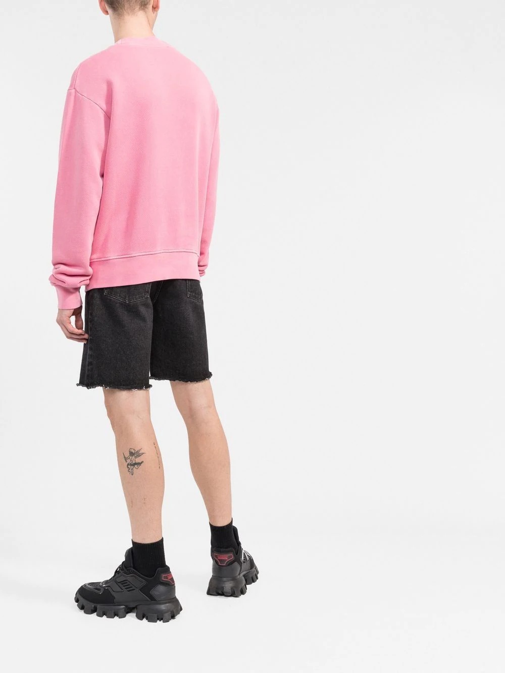 logo-print cotton sweatshirt - 4